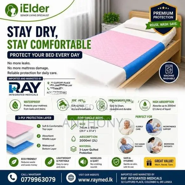 Wasahable Incontinence Bed Pads without Trucks