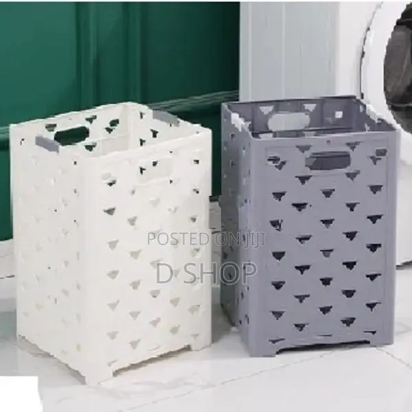 Foldable Plastic - Laundry Clothes Basket