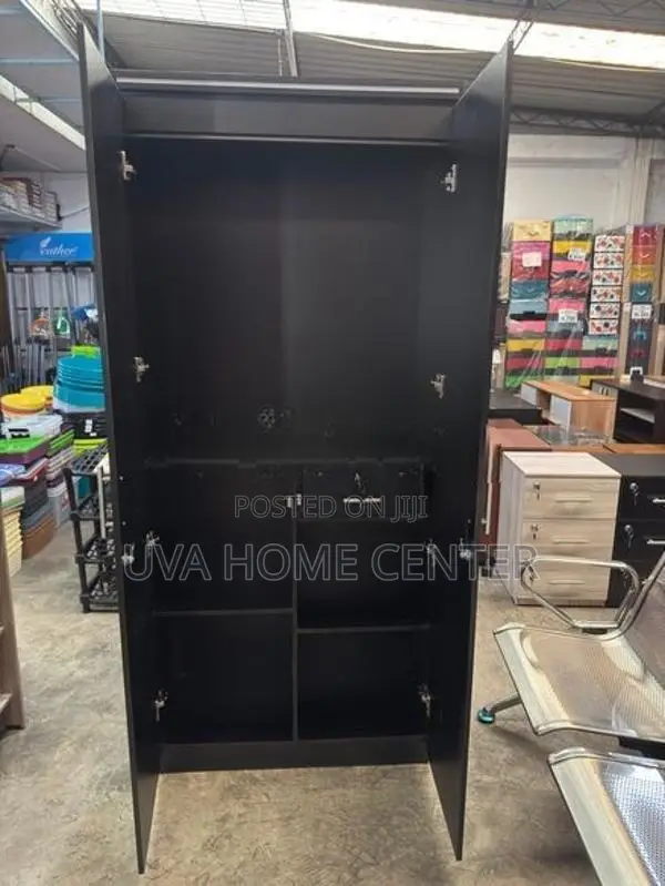 Melamine Black 2D Wardrobe