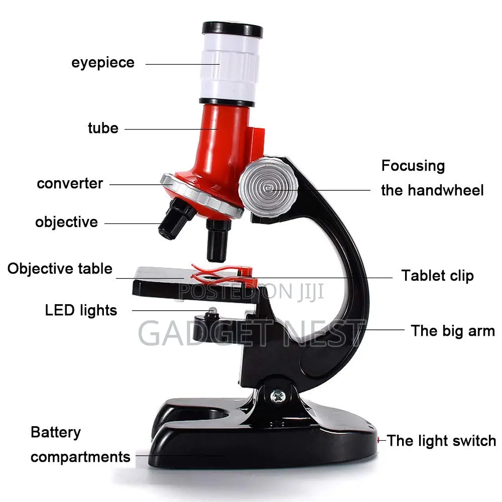 Kids Microscope Toy 100X / 400X / 1200X STEM Science Learning Set