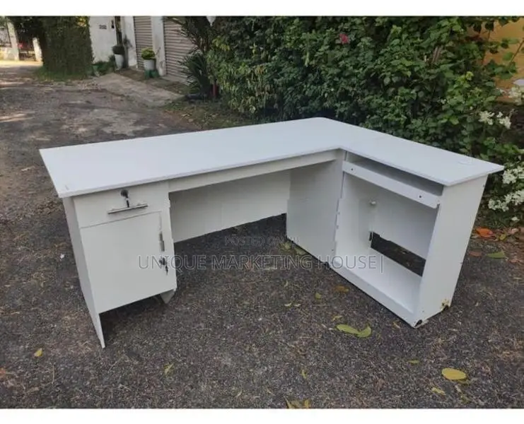 Modern L Shape White Office Tables