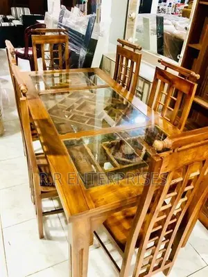 Teak Dining Table with Chair 6