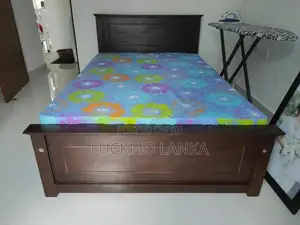 New 6x4 Teak Box Bed With Double Layer Mattress (Vv11)