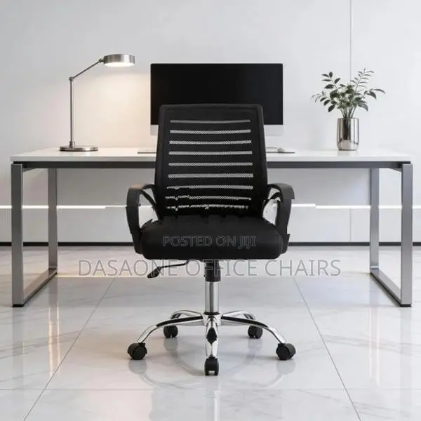 Stripe Back Office Chair - Black