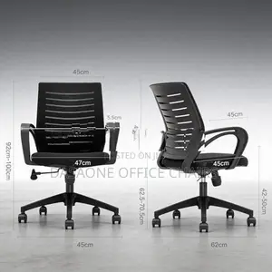 Stripe Back Office Chair - Black