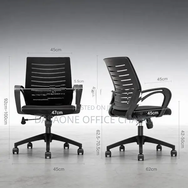 Stripe Back Office Chair - Black