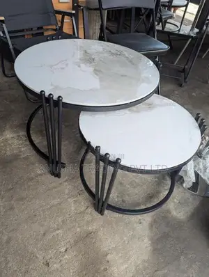 Modern Marble Finish 2-in-1 Nesting Coffee Table Set