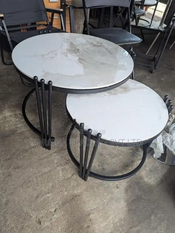 Modern Marble Finish 2-in-1 Nesting Coffee Table Set