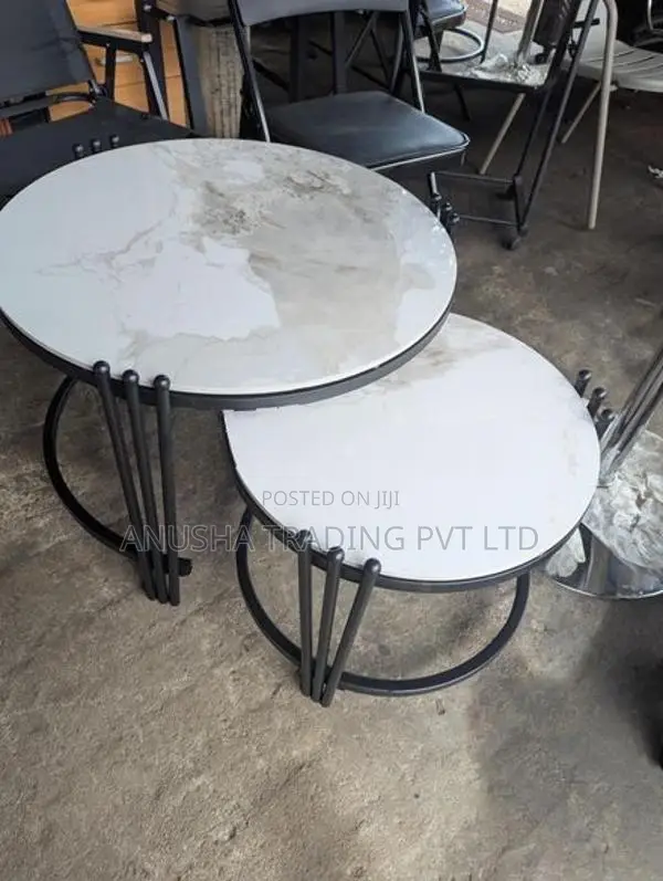 Modern Marble Finish 2-in-1 Nesting Coffee Table Set