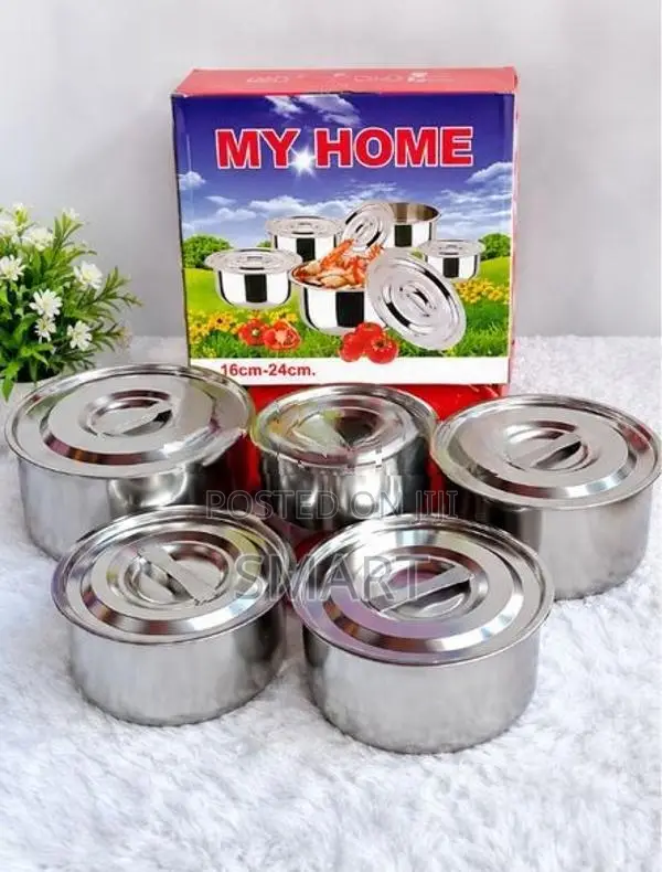 My Home 5 Pcs Stainless Steel Pot Set