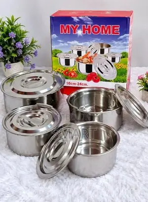 My Home 5 Pcs Stainless Steel Pot Set