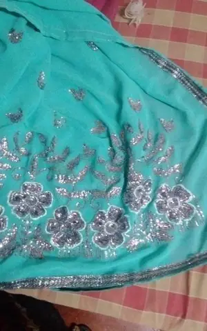 Peacock Blue Going Away Saree