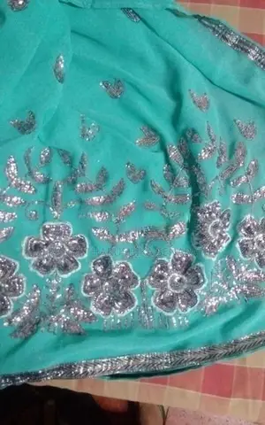 Peacock Blue Going Away Saree