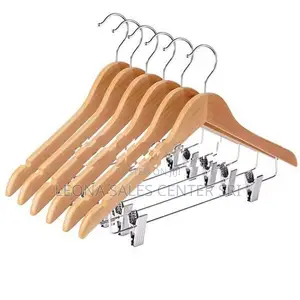 Wooden Jacket Hanger With Clips - Cloth Hangers