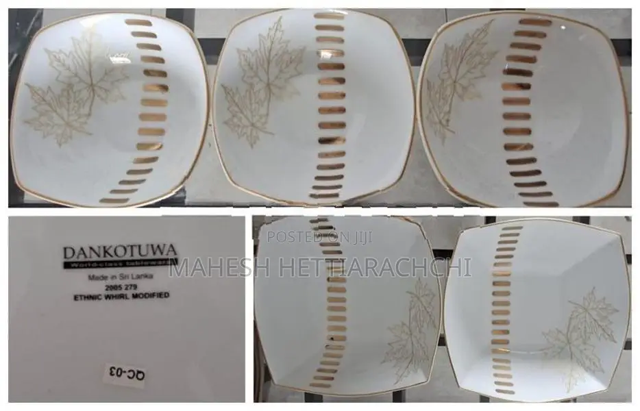 Dankotuwa Porcelain Square Maple Leaf Dinner Set (24 PCS)