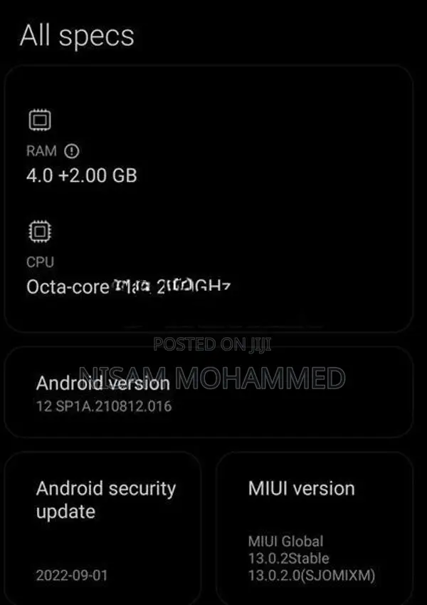 Xiaomi Redmi Note 9 (Used)