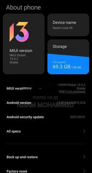 Xiaomi Redmi Note 9 (Used)