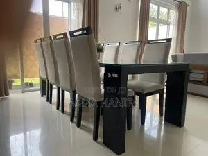 Teak 8-Seater Dining Table Set with Glass Top