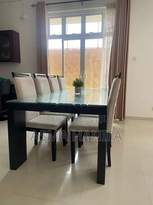 Teak 8-Seater Dining Table Set with Glass Top
