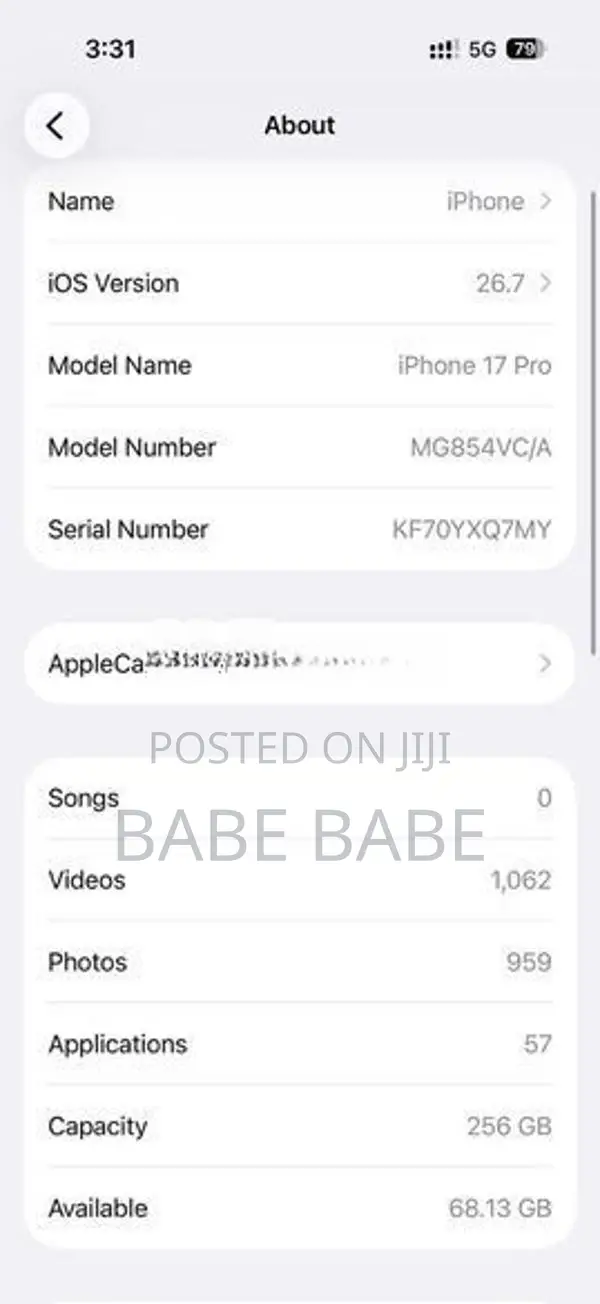 Apple iPhone 17 Pro eSIM Variant (Used)