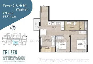 Tri-Zen Brand New 2 Bedroom Furnished Apartment for Rent in Colombo 02