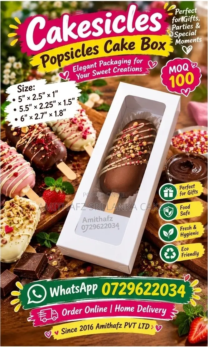 Cakesicle Packaging Connected With Birthday Parties, Baby Showers, W