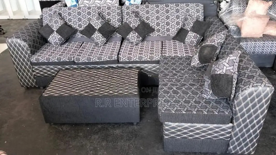 Modern L Sofa Set with Stool Pillow