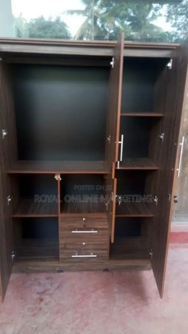 3 Door Melamine Cupboard/wardrobe (white/black/ash/teak) (K-5)