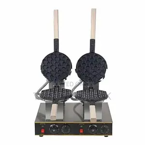 Industrial Non-Stick Electric Dual Bubble Waffle Maker