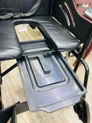 Commode Wheelchair Powder Corted Black Edition Safety Belt Wheel Chair
