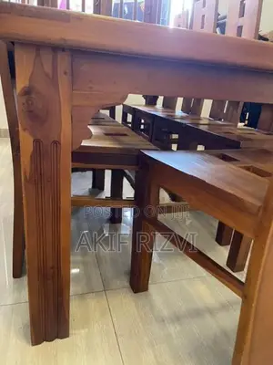 Teak 10x Chairs Dining Table