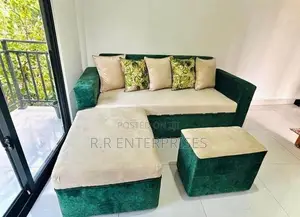 HQ Colour Bed Sofa Set with Stool Pillow