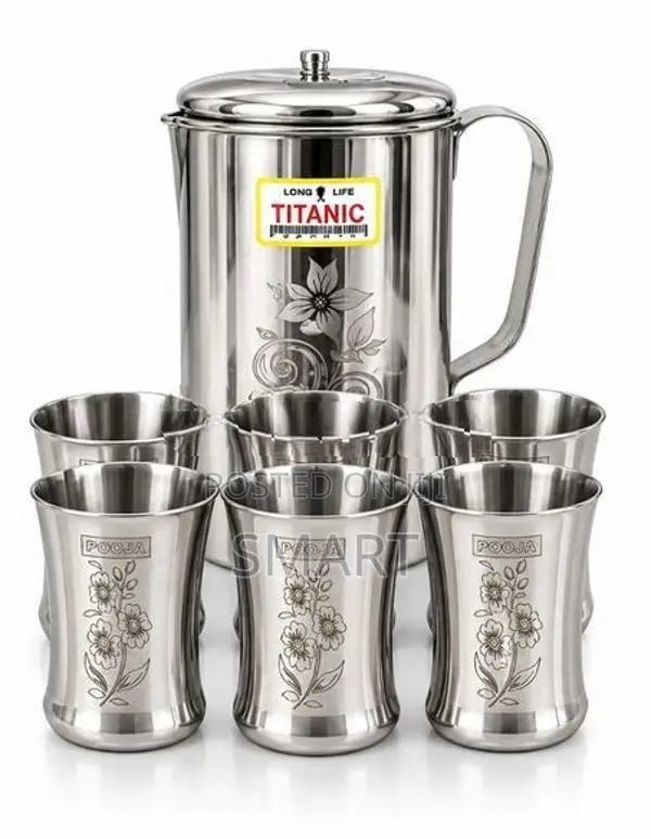 Stainless Steel JUG & Tumbler Set SJ-7 - (JUG-1600ML , TUMBLER-320ML)