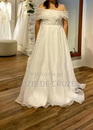 Custom-Made Off-Shoulder Bridal Gown