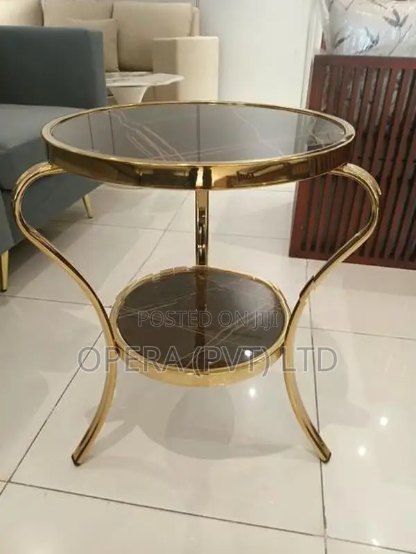 Round Gold Side Table