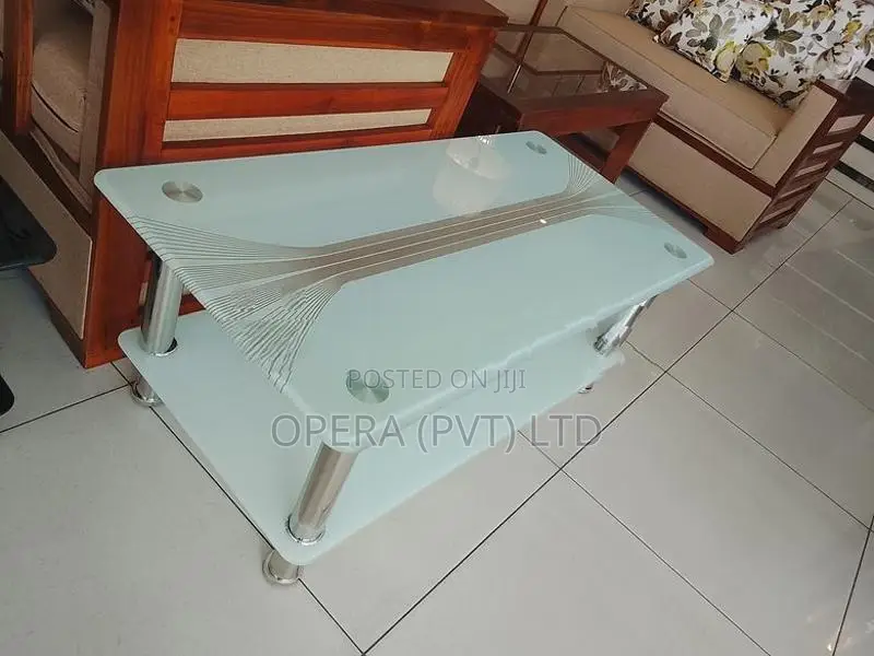 Modern Two Tier Glass Top Coffee Table
