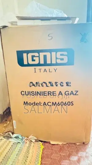 Ignis Italy 4 Burner Gas Cooker - Model ACM6060S Brand New Box Pack*