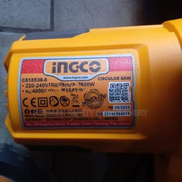 INGCO 1400W 7¼" (185mm) Industrial Circular Saw – HERMAN HT 1444