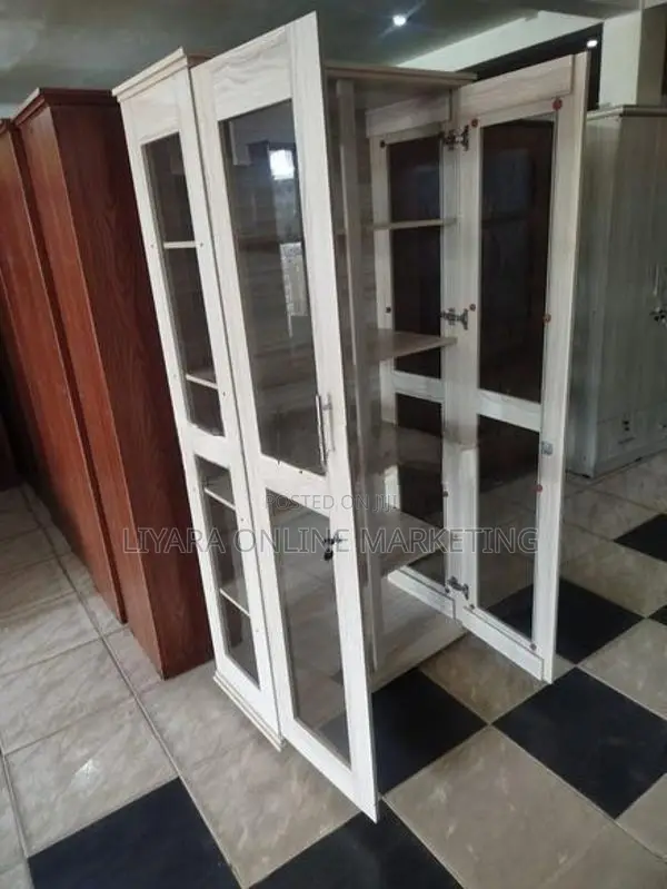 -New Melamine Office Cupboard With Glass.