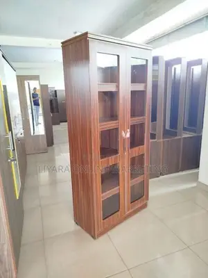 -Melamine Office Cupboard 2D With Glass.