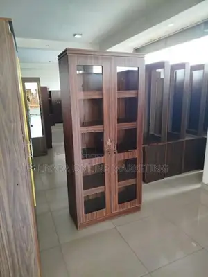 -Melamine Office Cupboard 2D With Glass.