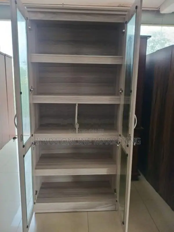 -Melamine Office Cupboard 2D With Glass.