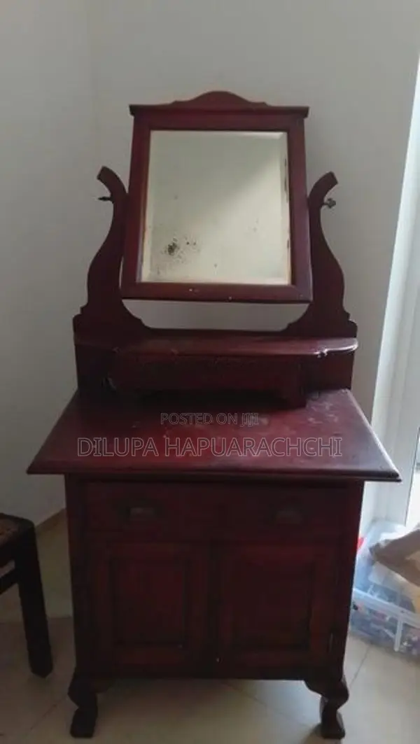 Old Antique Wooden Dressing Table with Mirror