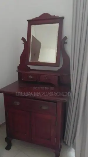 Old Antique Wooden Dressing Table with Mirror