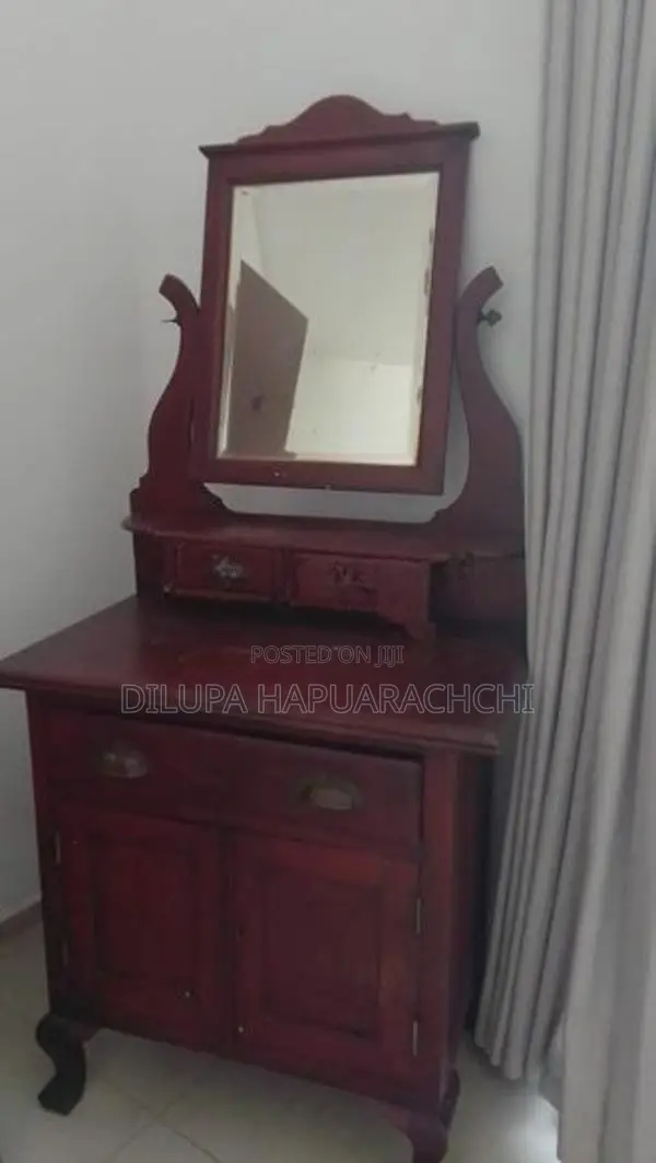 Old Antique Wooden Dressing Table with Mirror