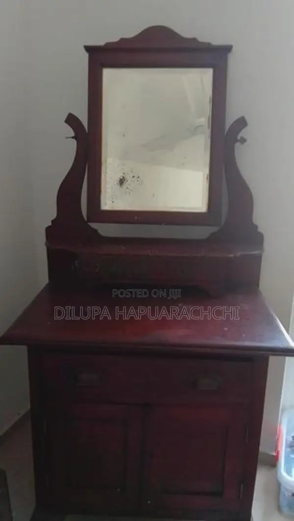 Old Antique Wooden Dressing Table with Mirror