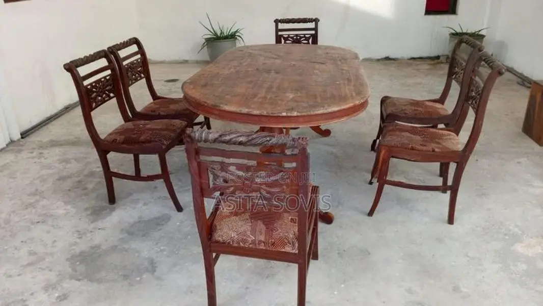 Teakwood 6 Chairs Table