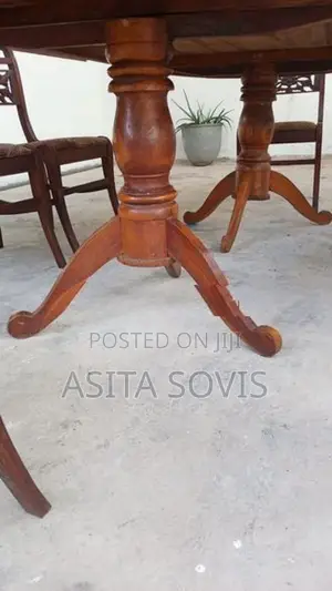 Teakwood 6 Chairs Table