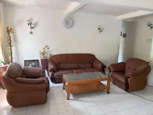 Leather Sofa with Coffee Table