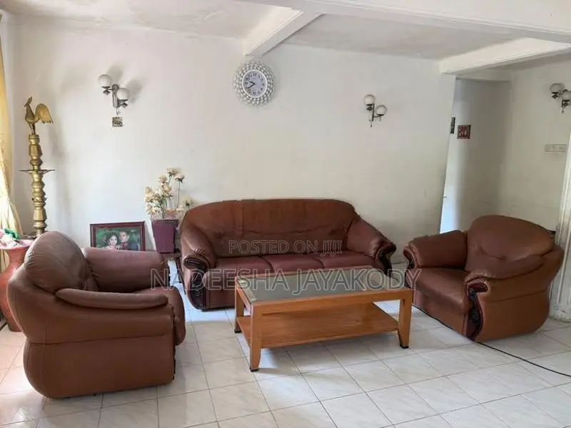 Leather Sofa with Coffee Table